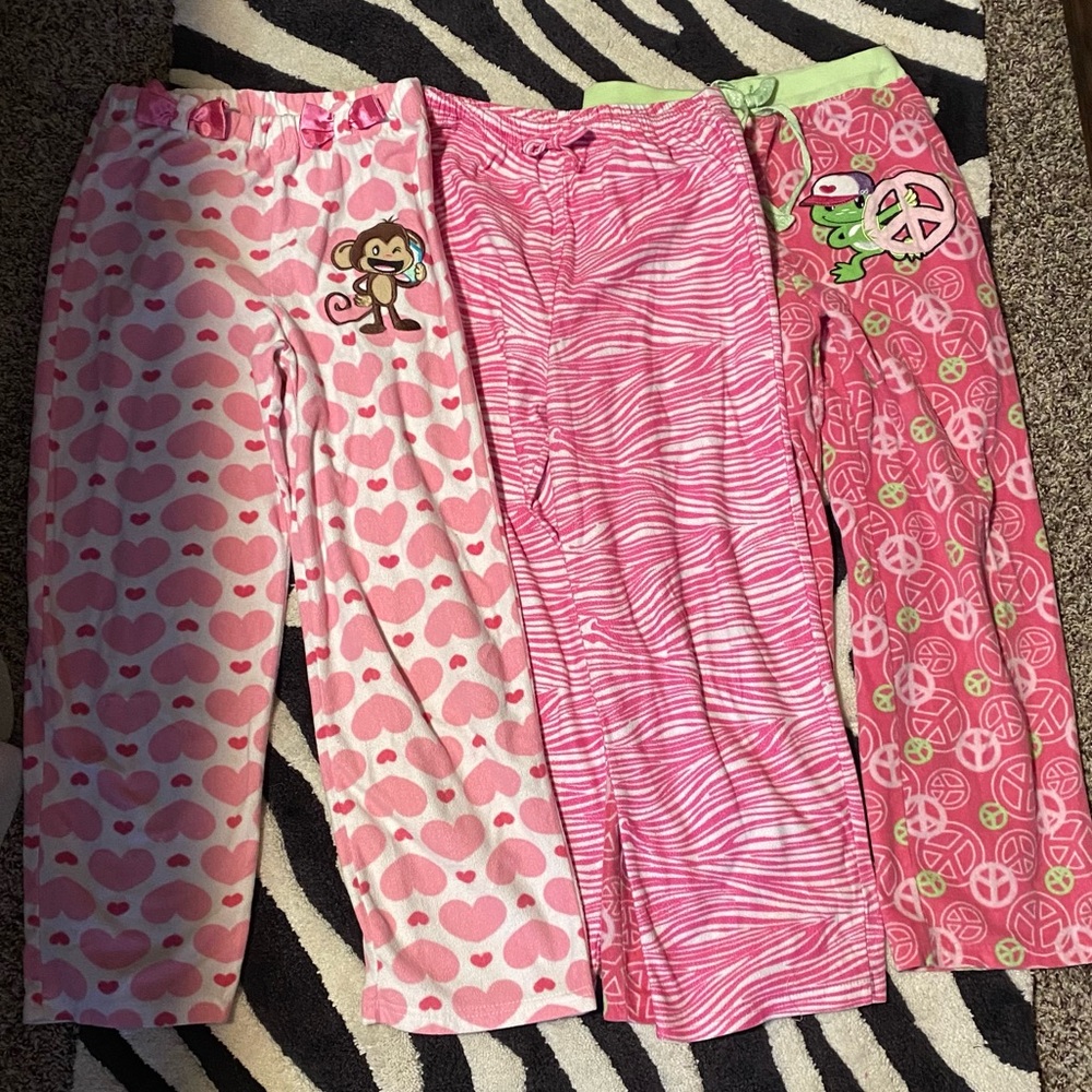Bundle of girls fleece PJ pants